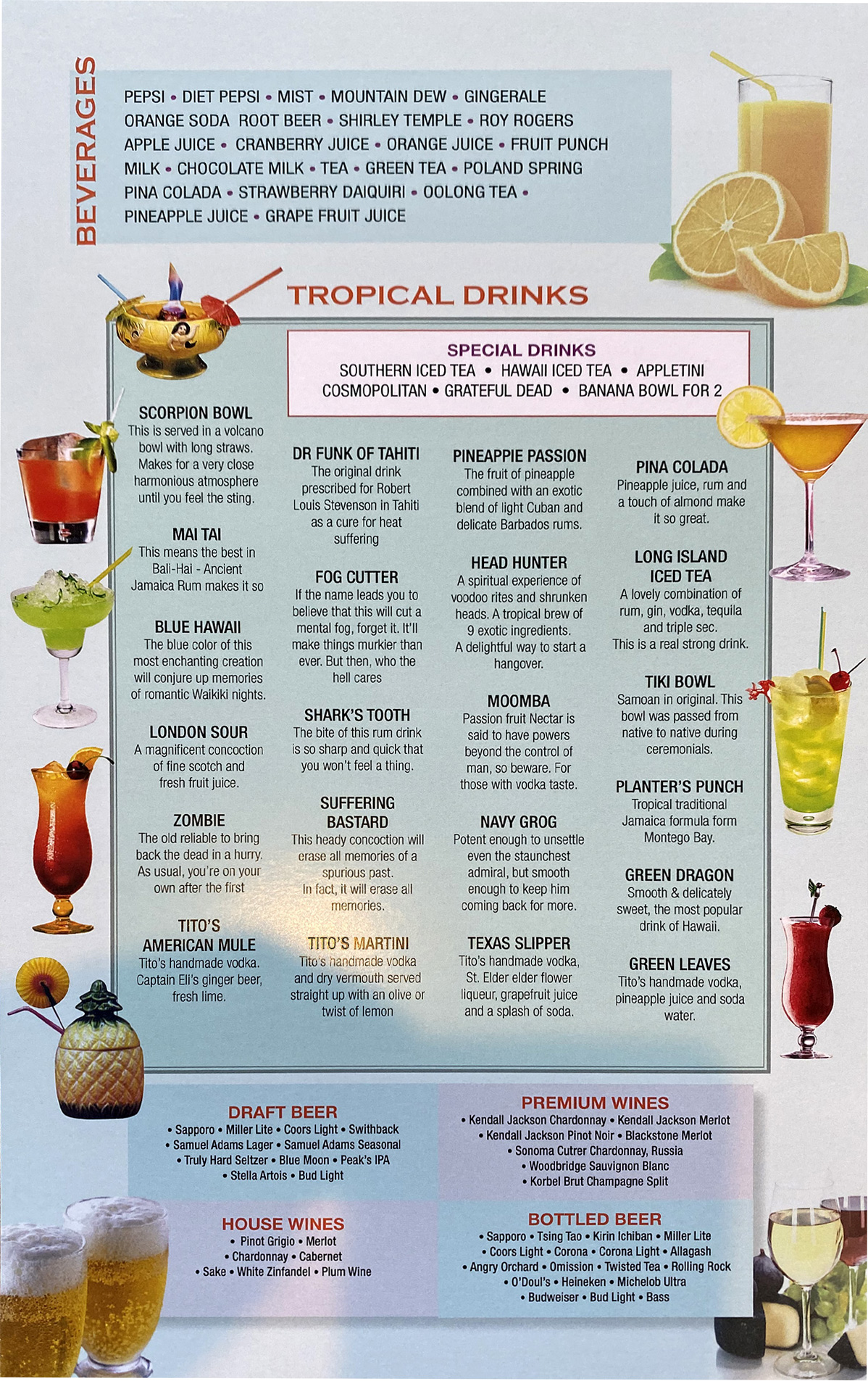 Beverages and Tropical Drinks