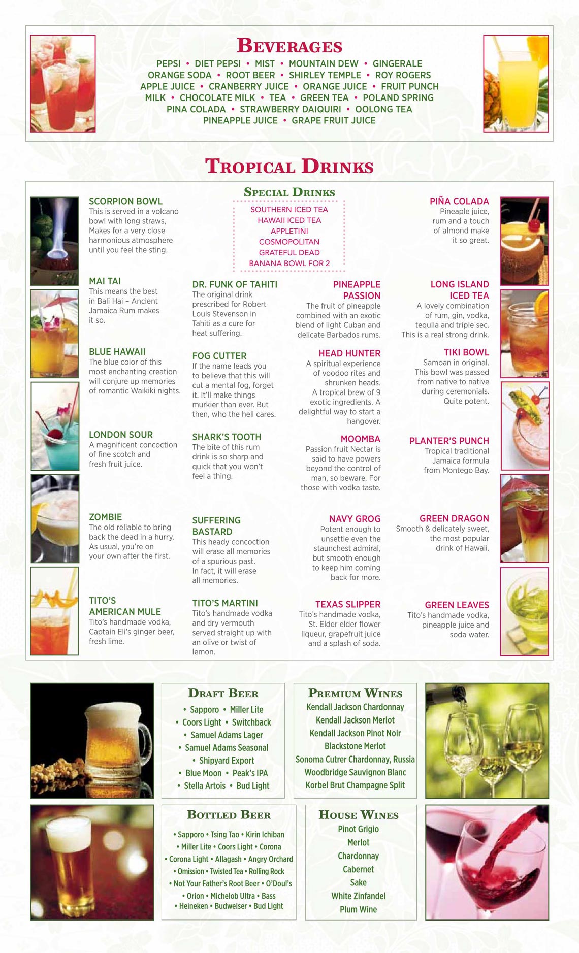 Beverages & Tropical Drinks – Green Leaves Chinese Restaurant, Japanese ...